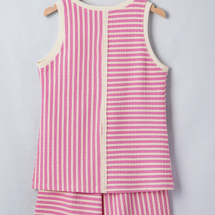 Nala Contrast Trim Casual Tank Set