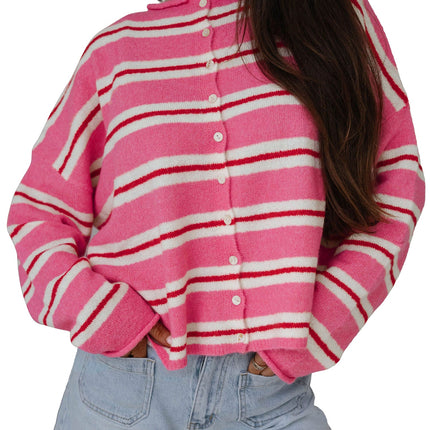 Palmer Striped Drop Shoulder Cardigan