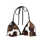 S / Black Strap Cow Bikini Top