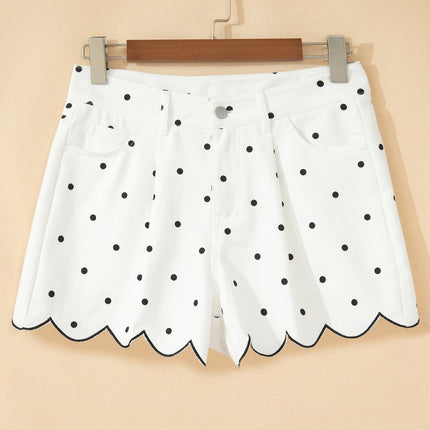 Elise Embroidered Scallop Hem Shorts