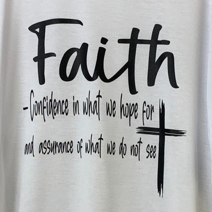 New Hand Printed Mens 2XL White Faith in Jesus Confidence What We Do Not See Tee