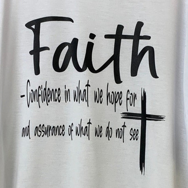 New Hand Printed Mens 2XL White Faith in Jesus Confidence What We Do Not See Tee
