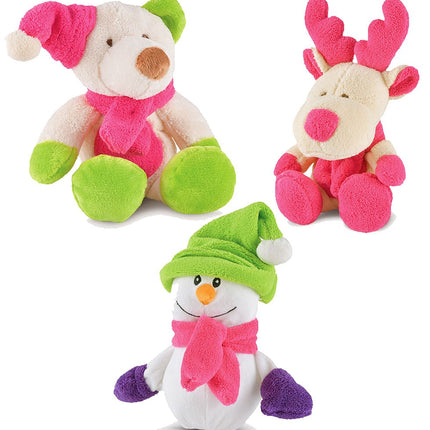Jeffers Plush Bright Winter Pals Squeaker Dog Toys, 3 Pack