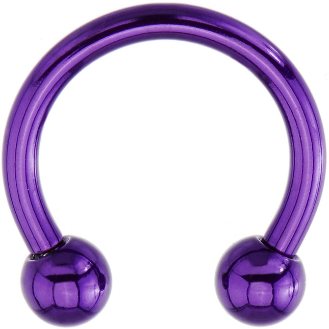 14G Purple Electro Titanium Horseshoe -7/16
