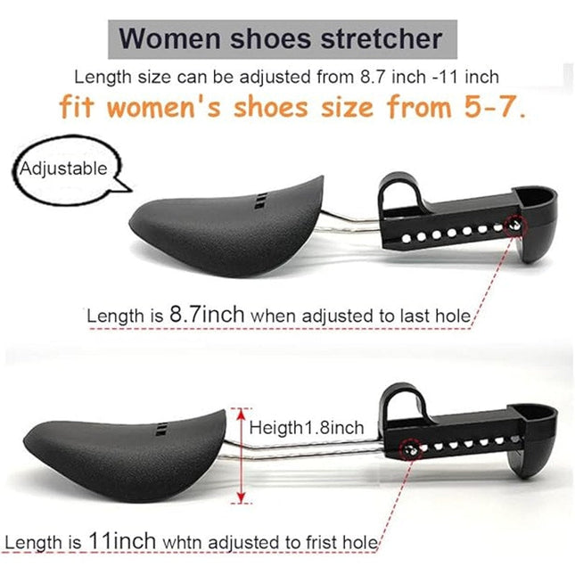 New EchoDone 4 Pairs Black Plastic Womens Mens Kids Shoe Tree Stretcher Set