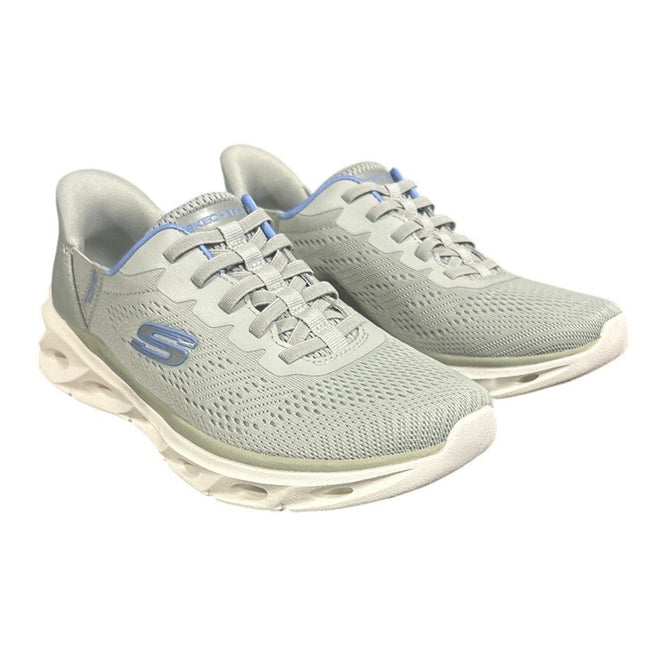 New In Box Skechers Womens Size 7 Gray Mesh Hands Free SwiftFit Slide In Shoes