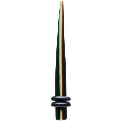 6G Acrylic Rasta Stripe Taper