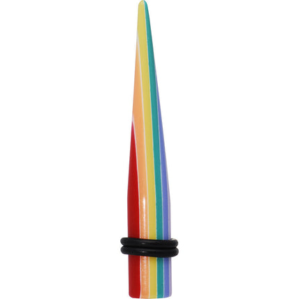 0G Acrylic Colorful Striped Taper