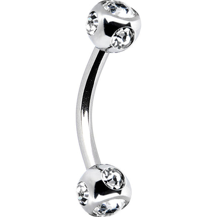 16G Clear Multi Gem Eyebrow Ring