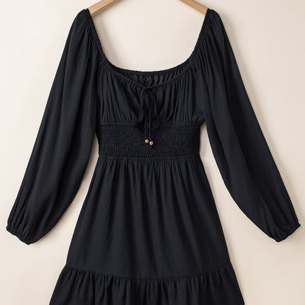 Tatum Drawstring Ruffle Mini Dress