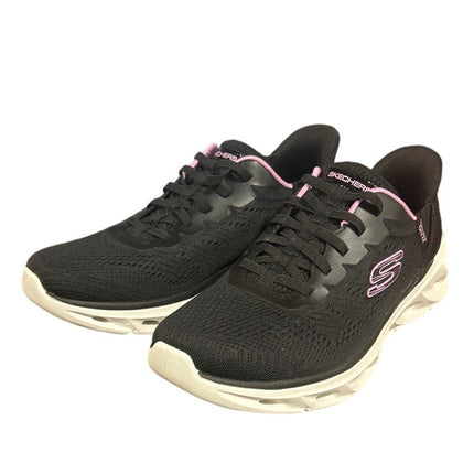 New In Box Skechers Womens Size 7 Black Pink Mesh Hands Free Swift Fit Shoes