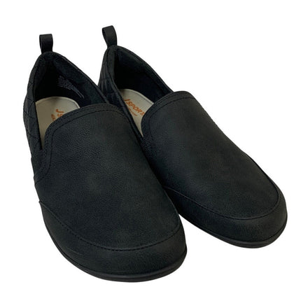 JSport Womens Size 8 Black Faux Leather Lisa Slide On Lined Memory Foam Shoes