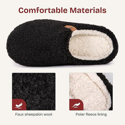 New EverFoams Womens Size 5-6 Black Slippers Soft Comfy Memory Foam House Shoes