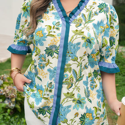 Alisson Short Sleeve Floral PLUS Blouse