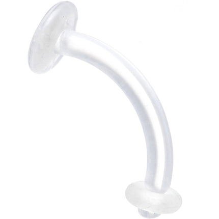 14G curved barbell CLEAR RETAINER 7/16