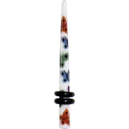 8G Multi Color Butterfly Acrylic Ear Taper