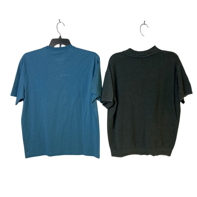 Lot of 2 New American Eagle Mens Medium Short Sleeve Textured Polo Tee Shirts