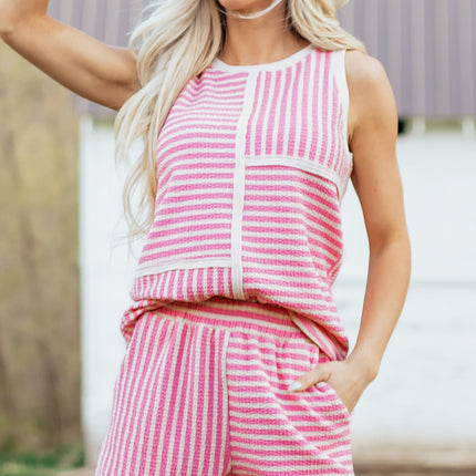 Nala Contrast Trim Casual Tank Set