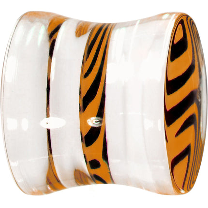 1/2 Tangerine Zebra Acrylic Saddle Plug