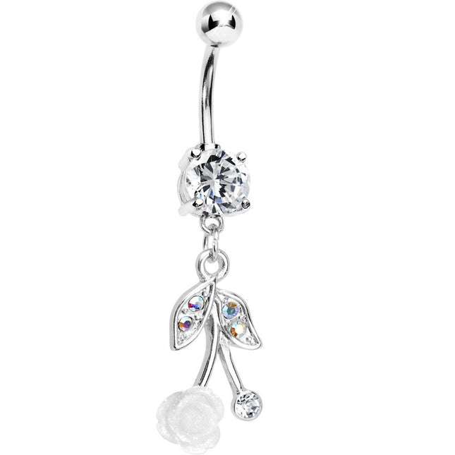 Crystalline Gem Flowering Cherry Belly Ring
