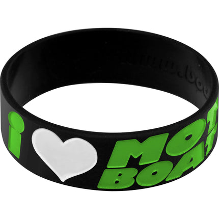 Black Green I Love Motor Boating Breast Cancer Bracelet