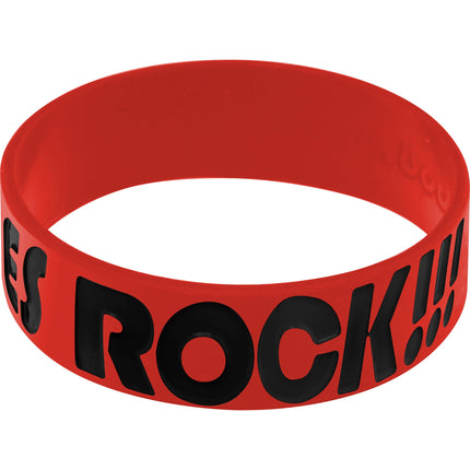 Red Black Boobies Rock Breast Cancer Bracelet