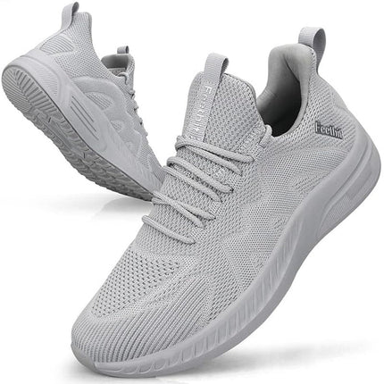 Feethit Mens Size 10 Gray Sneakers Lace Up Slip On Athletic Tennis Shoes