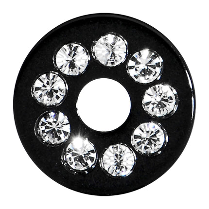 4G Black Acrylic with Clear Jeweled Flesh Tunnel