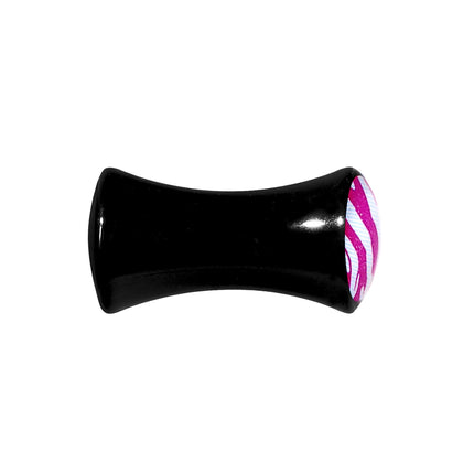 4G Acrylic Pink White Zebra Saddle Plug