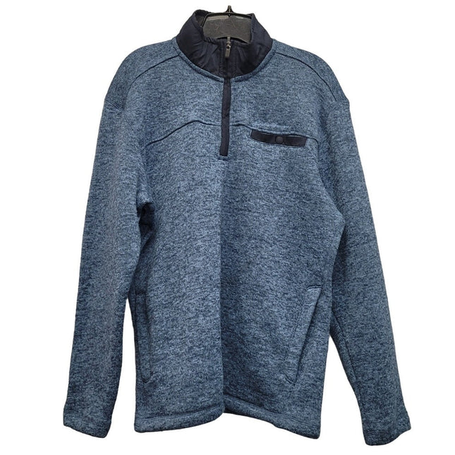 Eddie Bauer Mens Small Polyester Long Sleeve Quarter Zip Knit Pullover Sweater