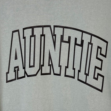 Upcycled Hand Printed Womens Large Auntie Long Sleeve Crew Neck Sweatshirt