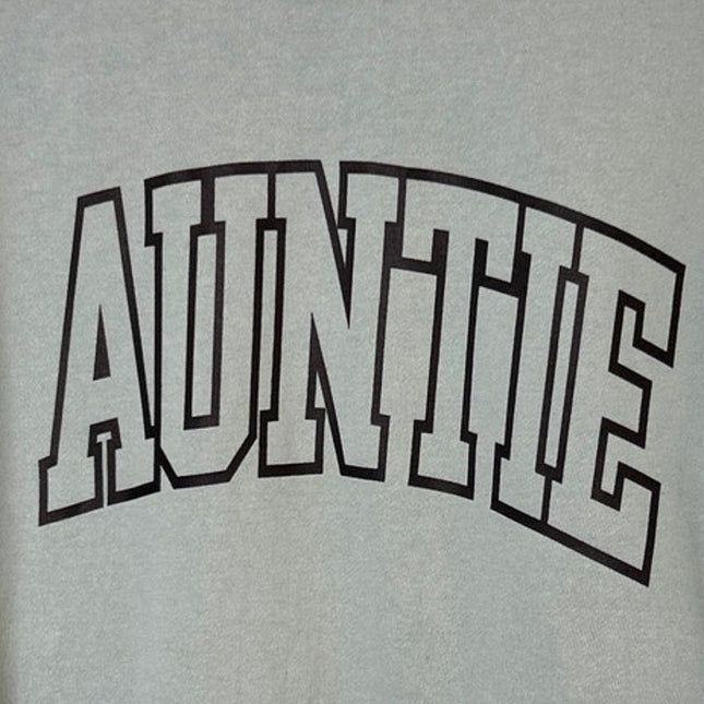 Upcycled Hand Printed Womens Large Auntie Long Sleeve Crew Neck Sweatshirt