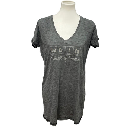 Live Love Ouray Womens Medium Elements of Freedom America V-Neck Tee Shirt
