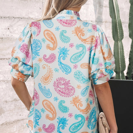 Lilyana Keyhole Puff Sleeve Blouse
