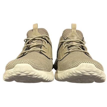 Skechers Mens Size 9 Taupe Tan Mesh Hands Free Swift Fit Step In Shoes w Box