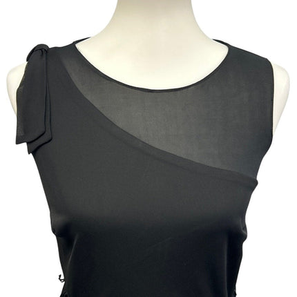 Bice Womens Size 4 Sheer Shoulder Sleeveless Side Zipper LBD Cocktail Dress