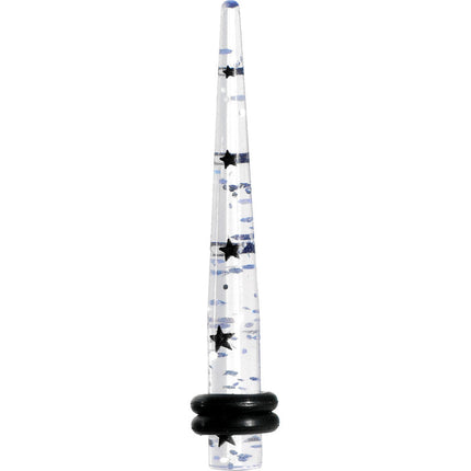 6G Clear Acrylic Glitter Black Star Confetti Taper