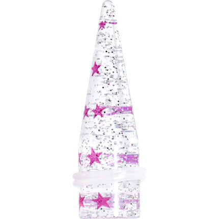 5/8 Clear Acrylic Glitter Purple Star Confetti Taper