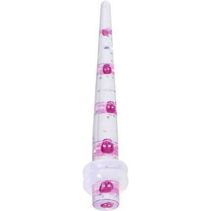 6G Clear Acrylic Glitter Purple Skull Confetti Taper
