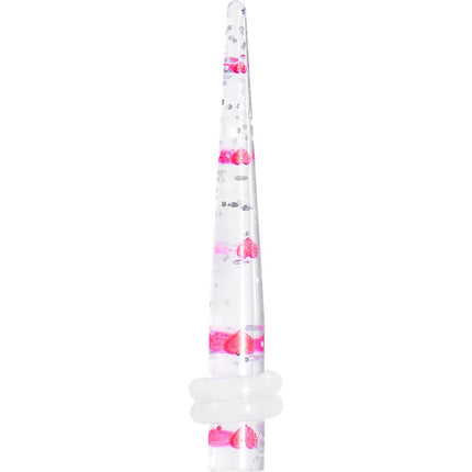Clear Acrylic Glitter Pink Heart Confetti Taper 8G to 16mm