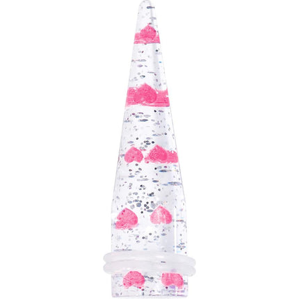 Clear Acrylic Glitter Pink Heart Confetti Taper 8G to 16mm