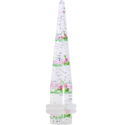 0G Clear Acrylic Glitter Pink Cherry Confetti Taper