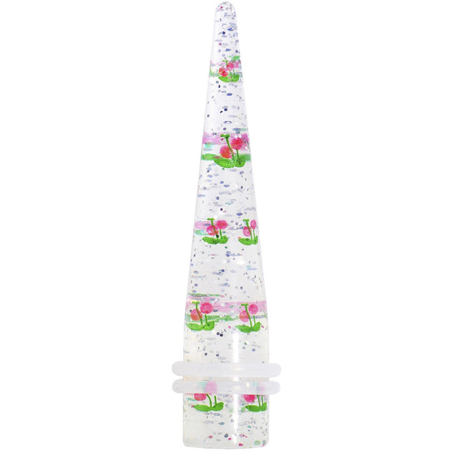 1/2 Clear Acrylic Glitter Pink Cherry Confetti Taper