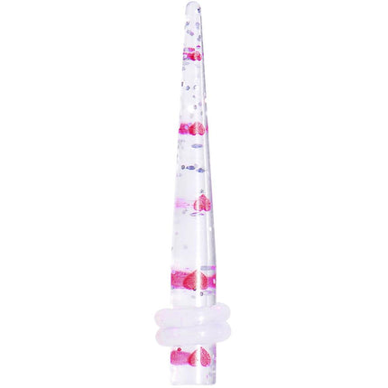 Clear Acrylic Glitter Pink Heart Confetti Taper 8G to 16mm