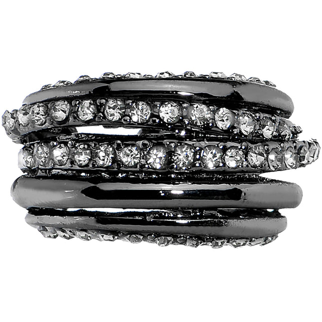 Multi Row Dazzling Gem Adjustable Ring