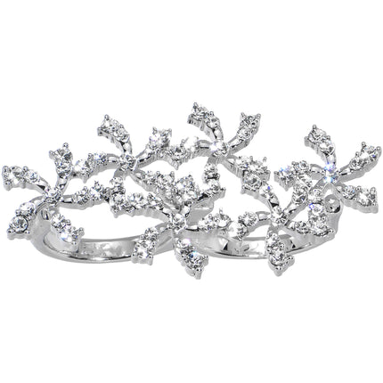 Crystalline Star Spangled Double Finger Ring