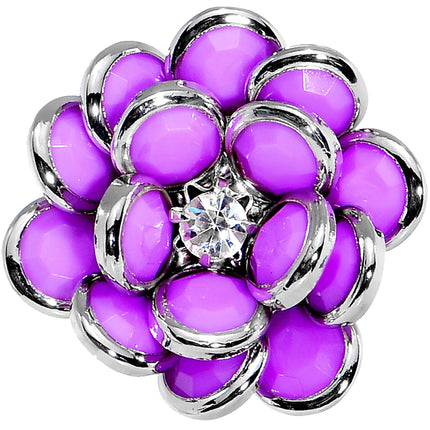 Pink Enamel Blooming Flower Adjustable Ring