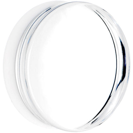 44mm Clear White Acrylic Mirror Split Saddle Plug
