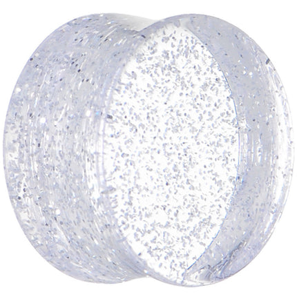 17.5mm Clear GLITTER Acrylic Saddle Plug