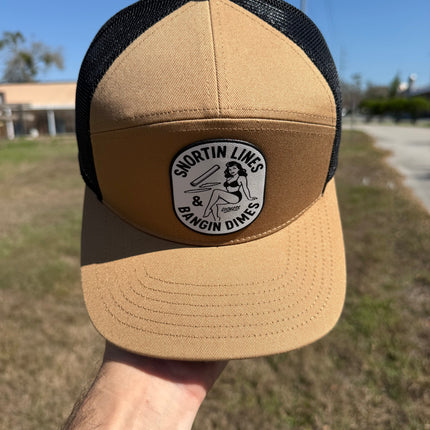 Lines and Dimes Canvas Patch Trucker